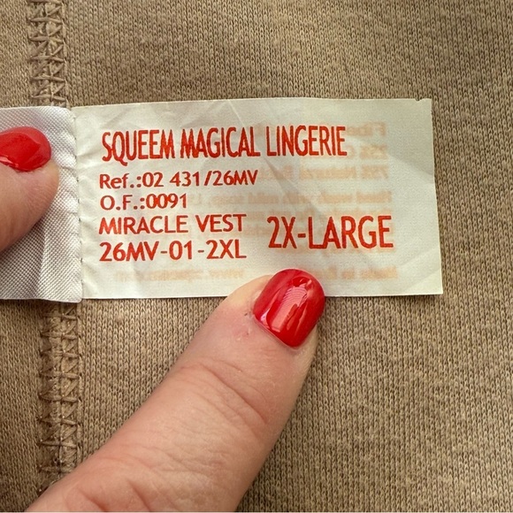 Squeem Magical Lingerie Open Bust Miracle Vest Shapewear Rubber Cotton 2XL 26MV - Picture 7 of 10